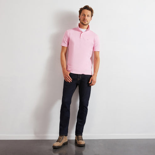 Eden Park Polo Shirts - Pink stretch pima cotton polo