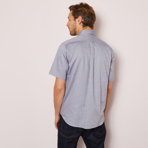 Eden Park Shirts - Short sleeved grey cotton shirt - Short Sleeve Classic Oxford