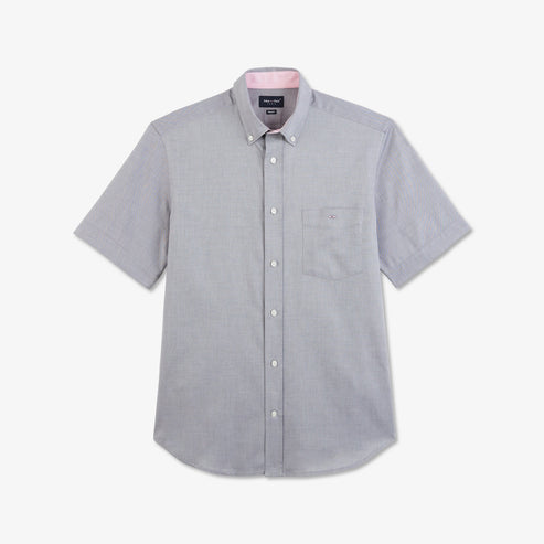 Eden Park Shirts - Short sleeved grey cotton shirt - Short Sleeve Classic Oxford