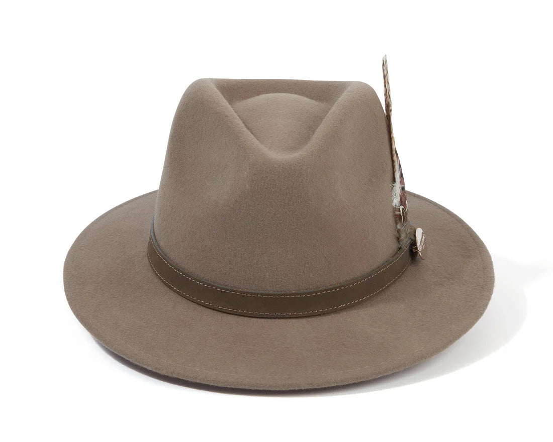 Hicks & Brown Accessories , the Suffolk Fedora Bronze Side Feather NEW 2026