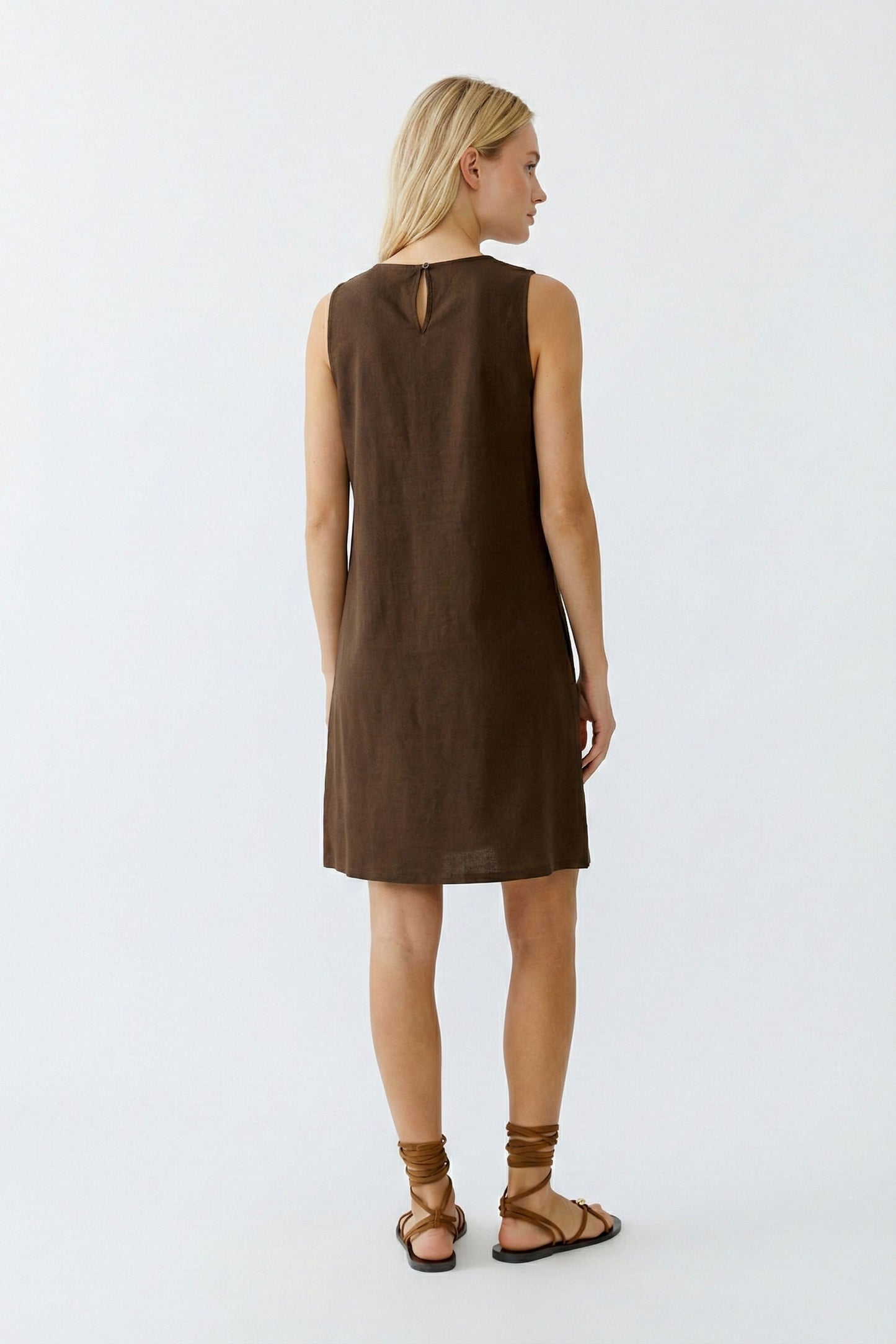 Oui Dress , the Linen patch dress demitasse