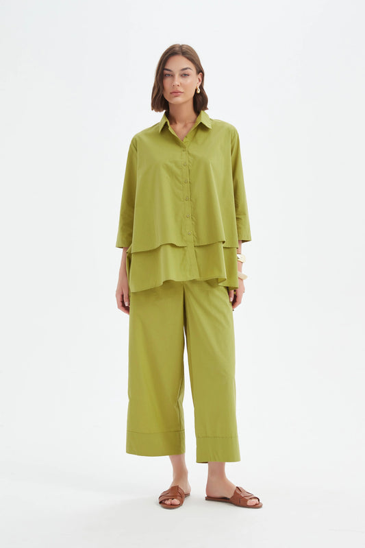 Tirelli Shirts , the Tiered Front Lyocell Shirt