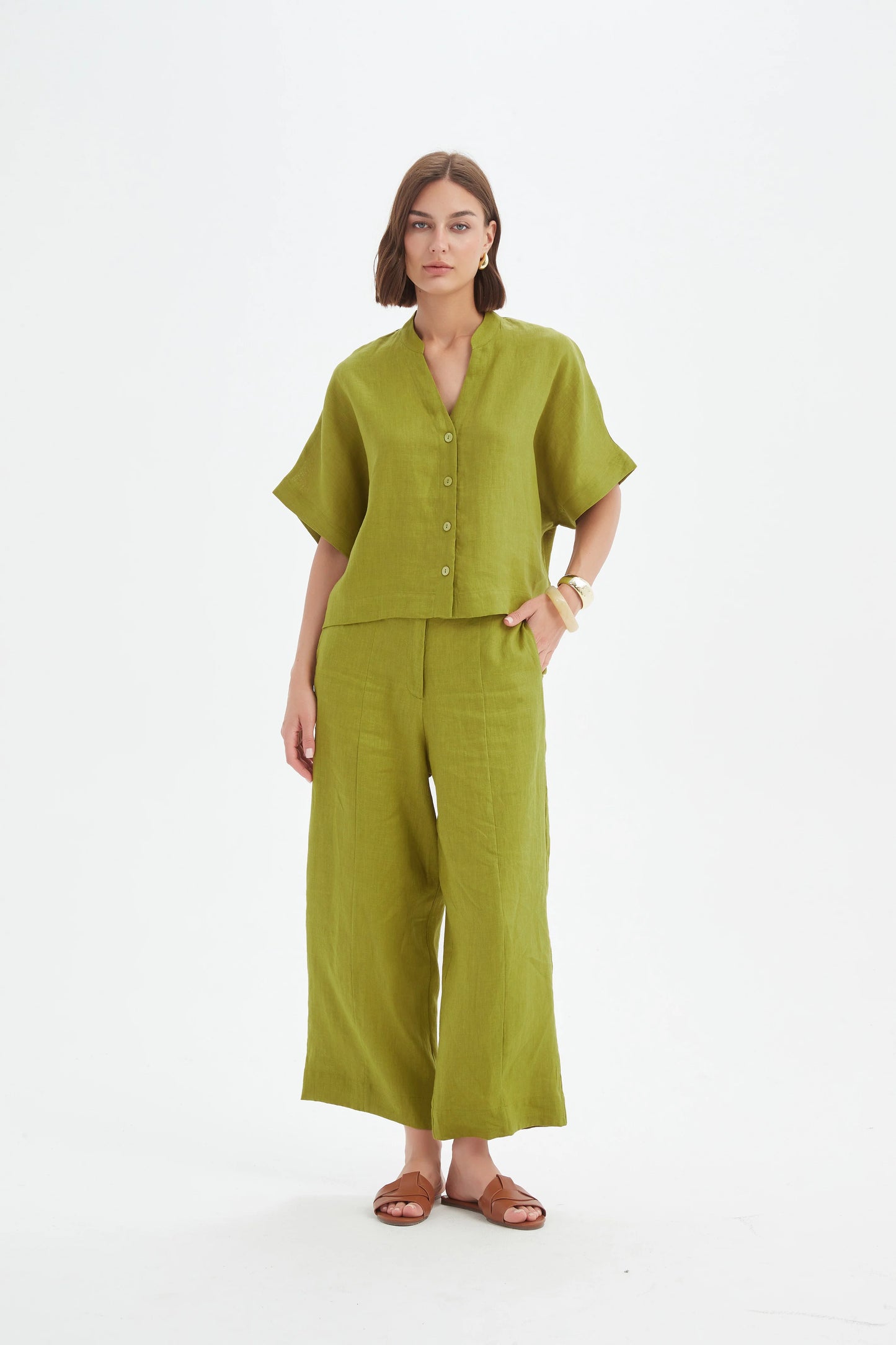 Tirelli Shirts , the Boxy Button Linen Shirt