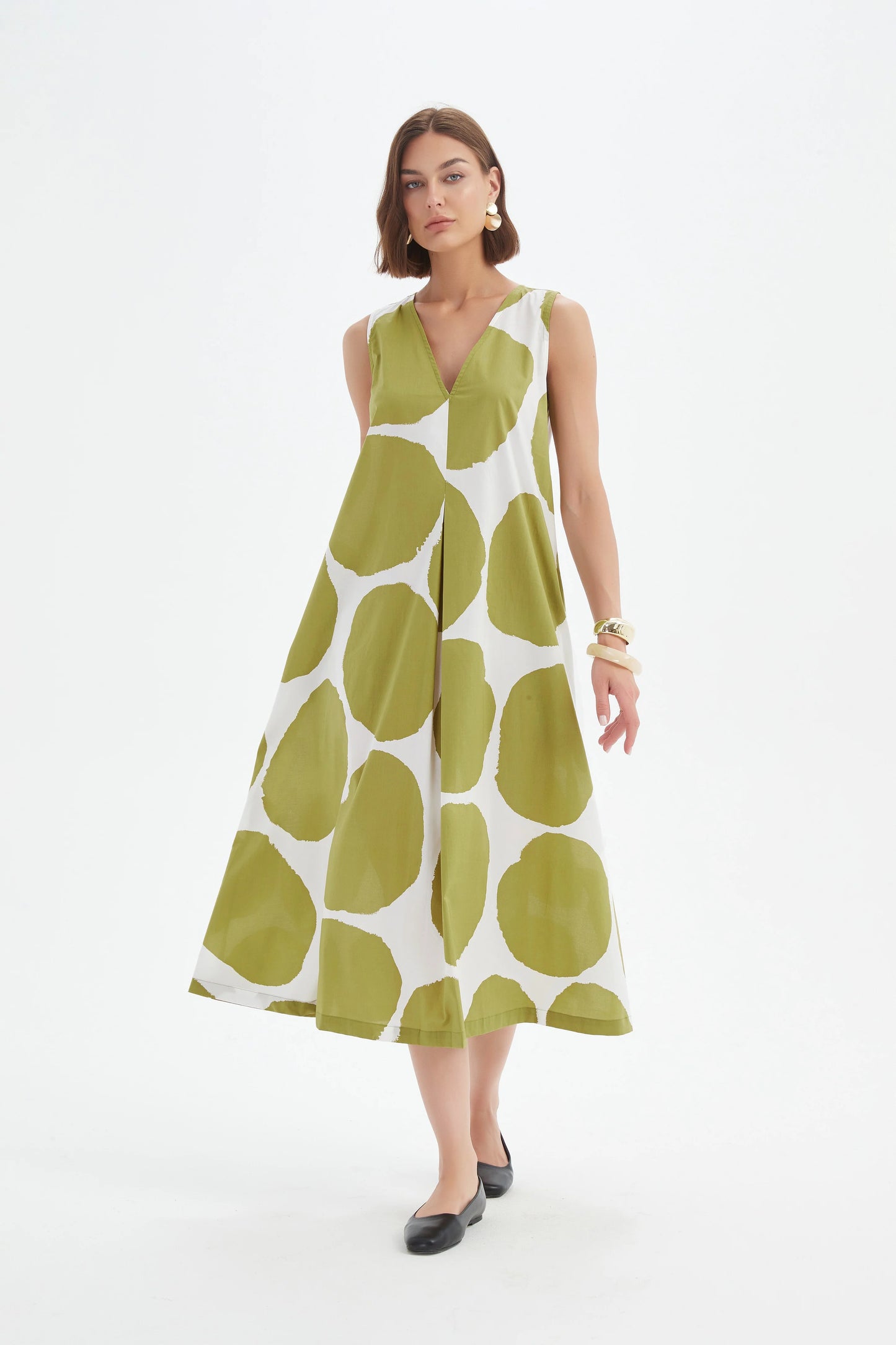 Tirelli Dress , the Inverted Pleat Poplin Dress