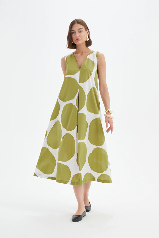 Tirelli Dress , the Inverted Pleat Poplin Dress