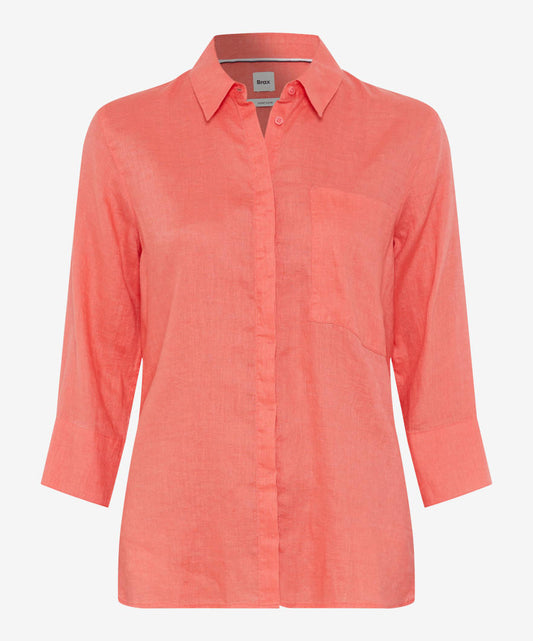 Brax Ladies, Vicki - Linen Stripe Shirts -  in Water Melon - 45