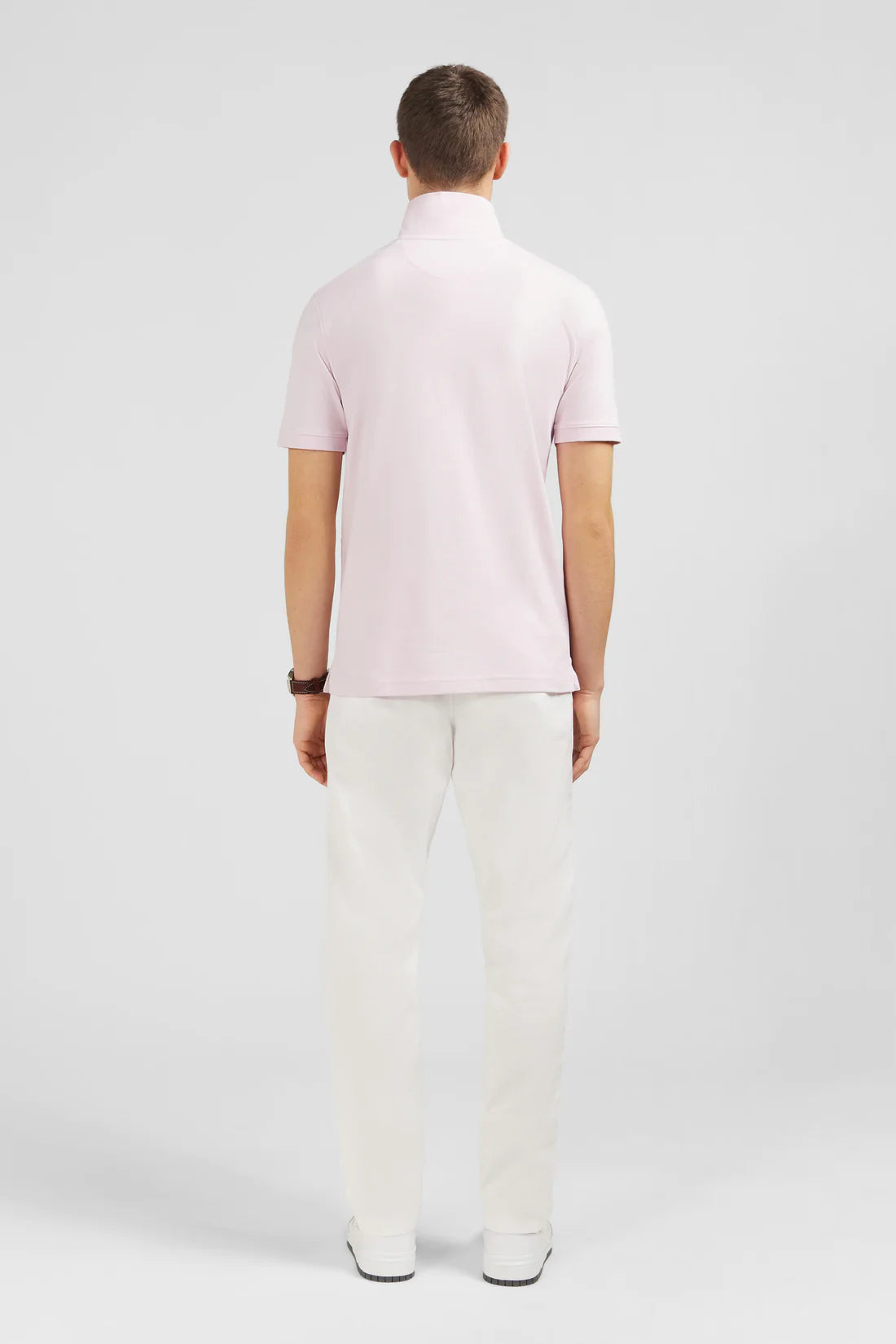 Eden Park Polo Shirts Plain pink short-sleeved polo shirt