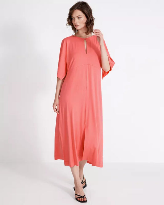 Holebrook Ladies, the Asta Mid Length Dress in Coral Pink (502 Coral Pink)