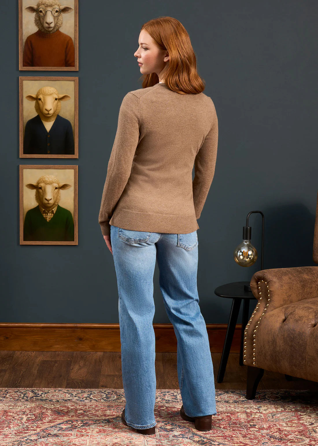 Alan Paine Ladies Knitwear - Isla Wool/Cashmere - Pecan