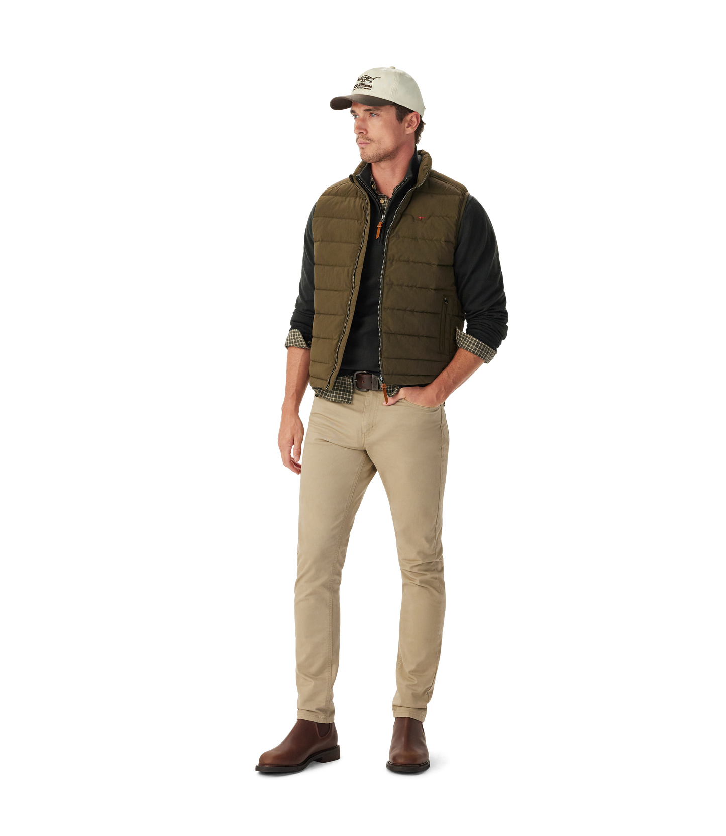 R.M. Williams, the Rydal Padded Vest, in Fatigue or Navy