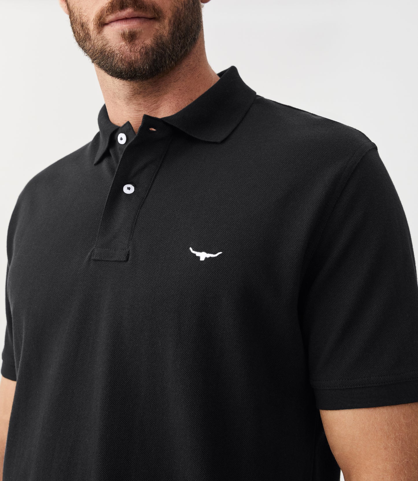R.M Williams Polo Shirts, The Rod Polo in Black