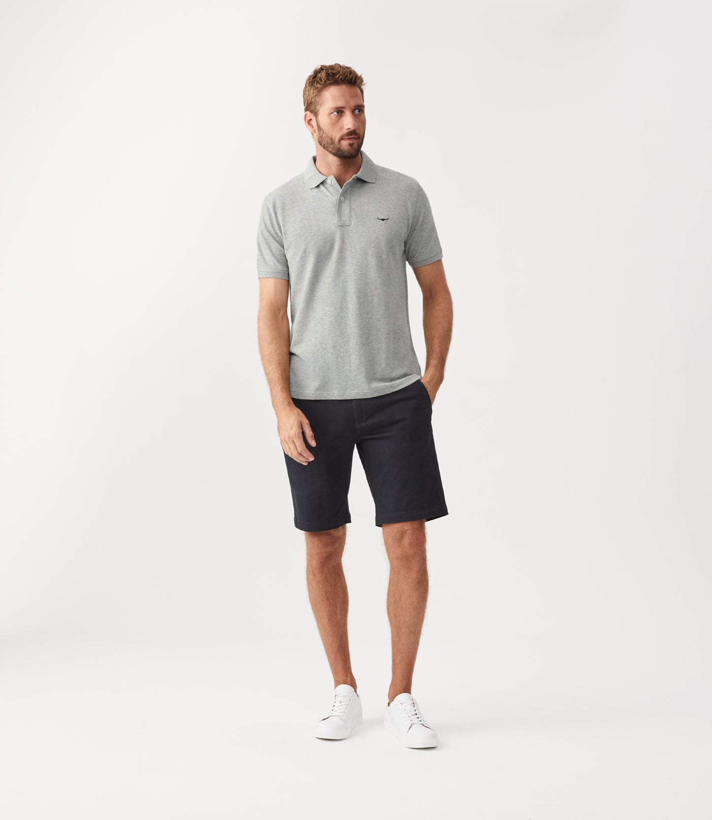 R.M Williams Polo Shirts, The Rod Polo in Grey Marle