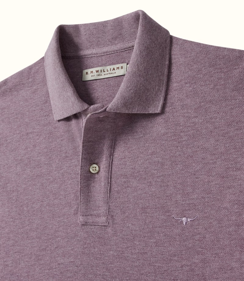 R.M. Williams Rod polo in Pink/Grey Marle (Pink/Grey Marle)