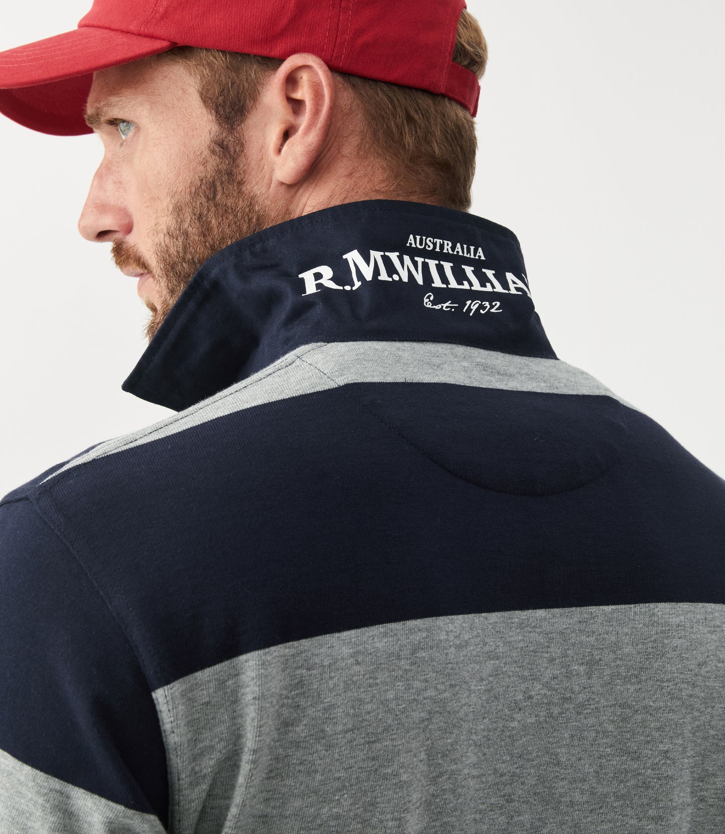 R.M Williams Rugby Shirts, The Tweedale Rugby in Navy/Grey