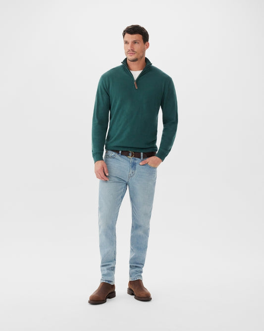 R.M Williams Knitwear, The Ernest Sweater in Forest Green