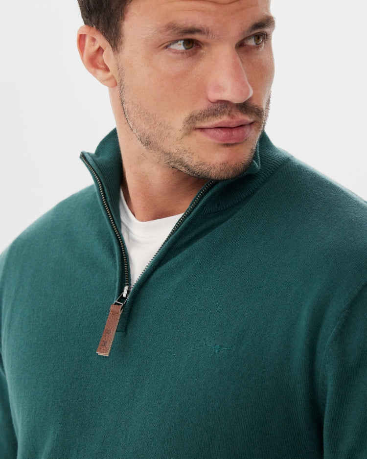 R.M Williams Knitwear, The Ernest Sweater in Forest Green