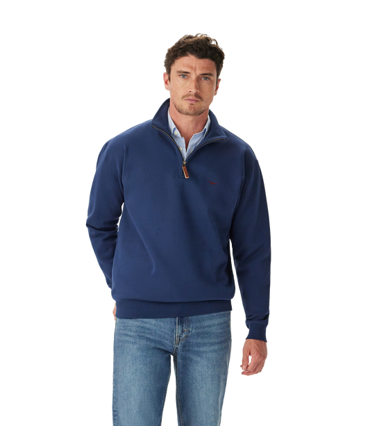 R.M. Williams, the Mulyungarie 1/4 Zip Sweatshirt - Vintage Blue