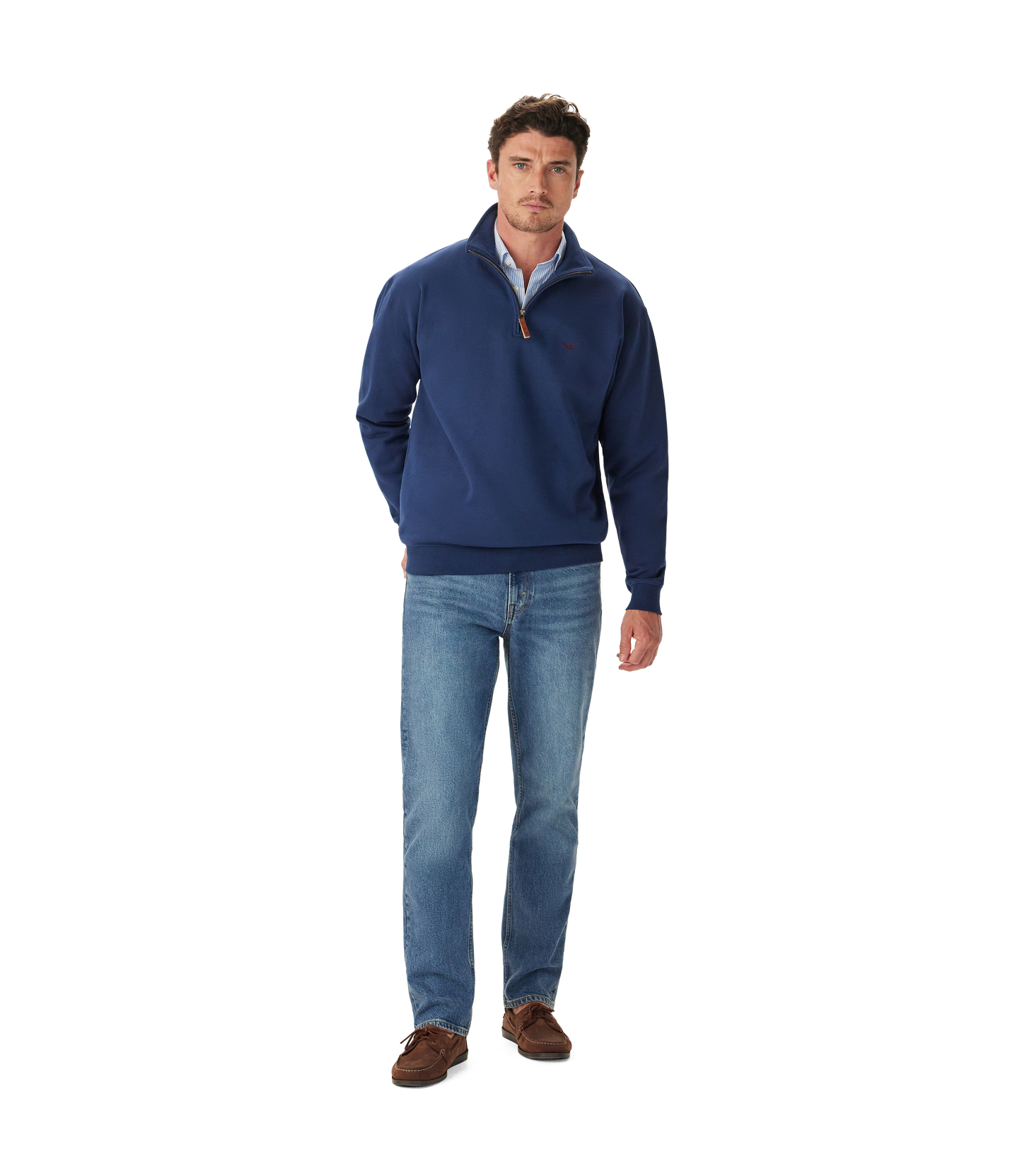 R.M. Williams, the Mulyungarie 1/4 Zip Sweatshirt - Vintage Blue