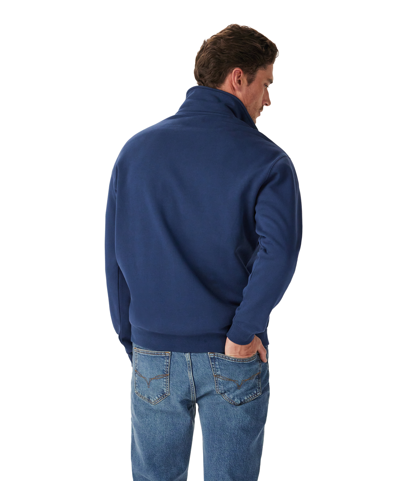 R.M. Williams, the Mulyungarie 1/4 Zip Sweatshirt - Vintage Blue