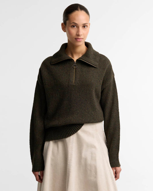 Barbour Lavensdale Half Zip Fleck Knitted Jumper