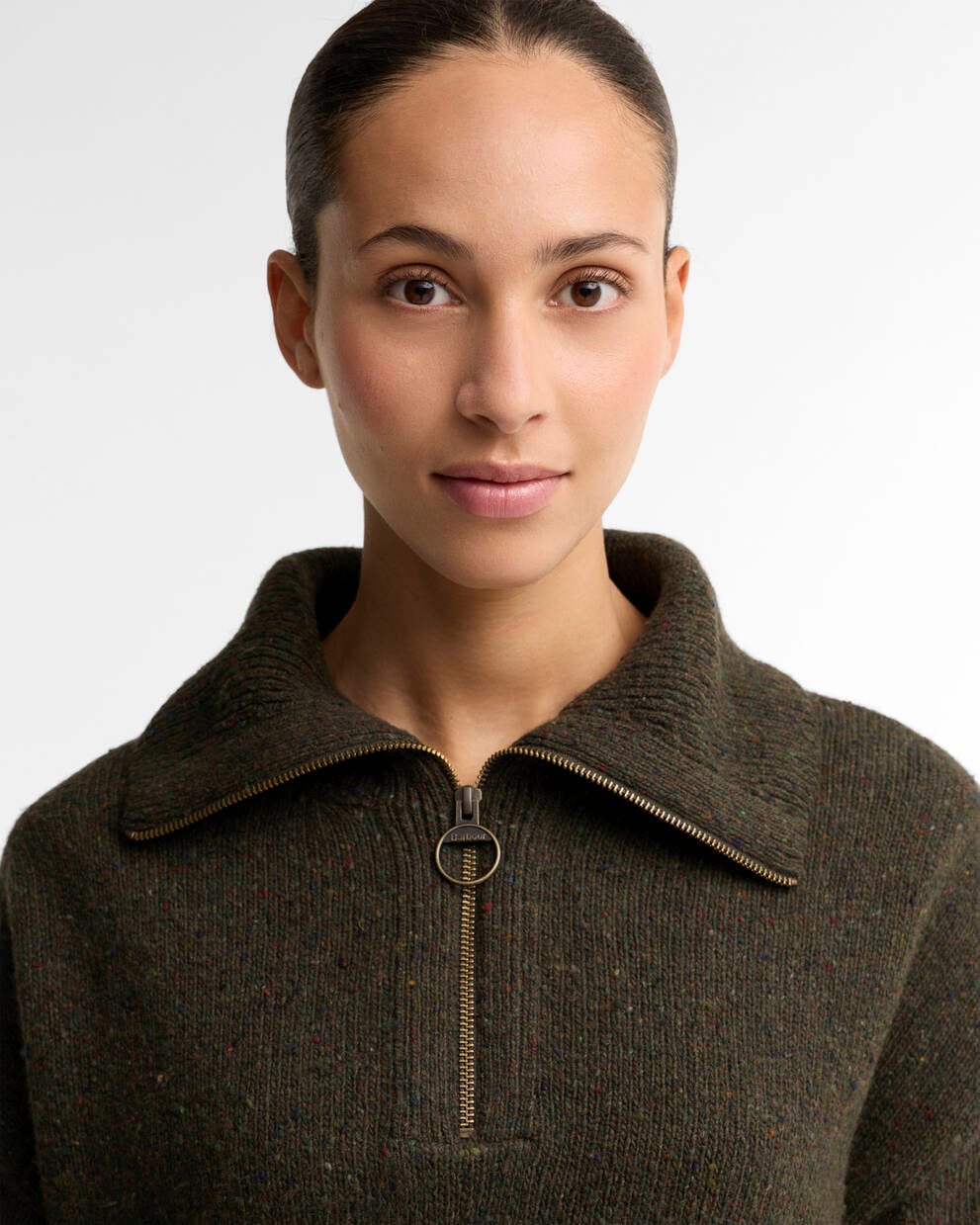 Barbour Lavensdale Half Zip Fleck Knitted Jumper