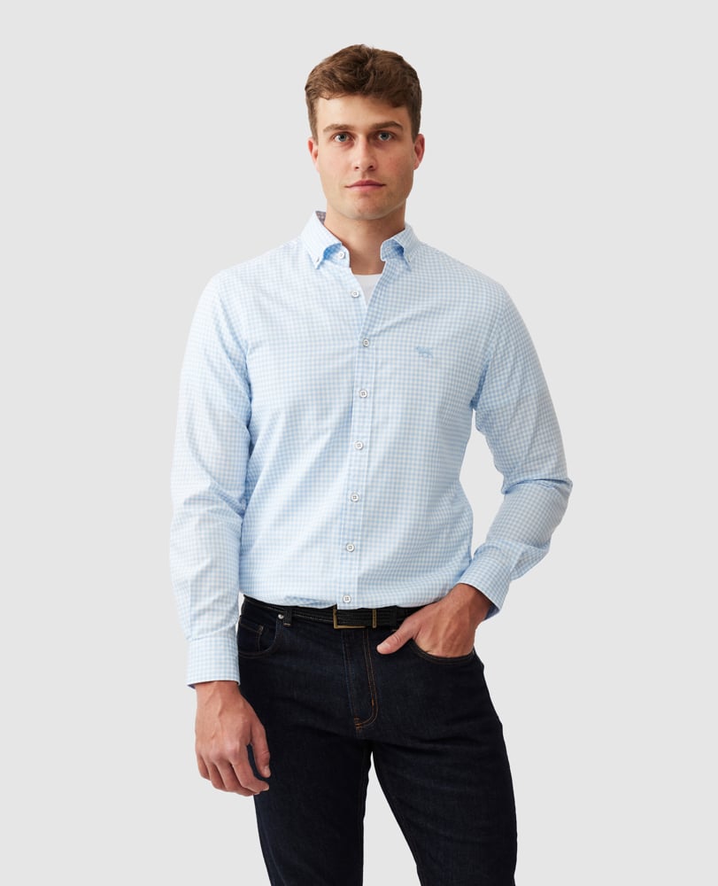Rodd & Gunn Gunn Check Oxford - Malibu