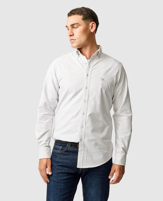 Rodd & Gunn, the Gunn Check Oxford 5 in Pebble