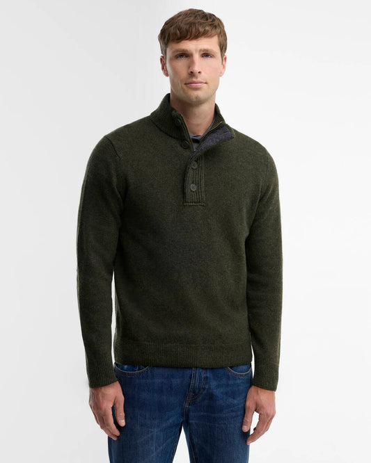 Barbour Essential Patch Zip Through Knitted Jumper