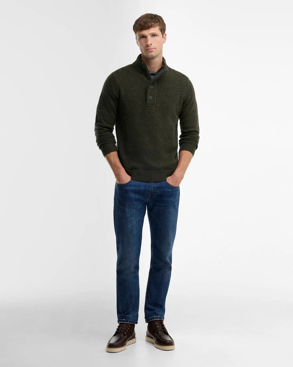 Barbour Essential Patch Zip Through Knitted Jumper