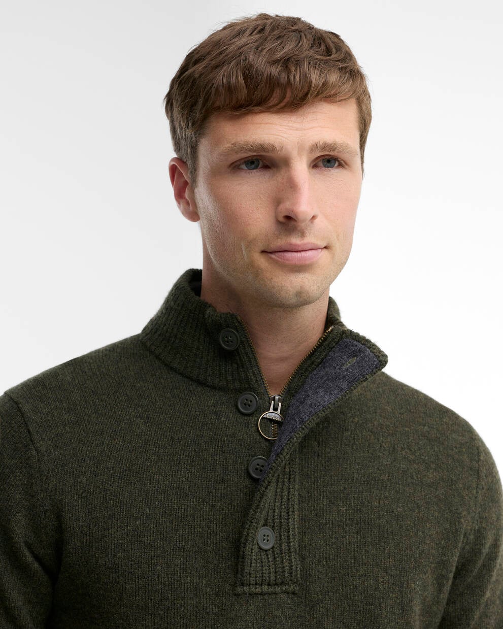 Barbour Essential Patch Zip Through Knitted Jumper