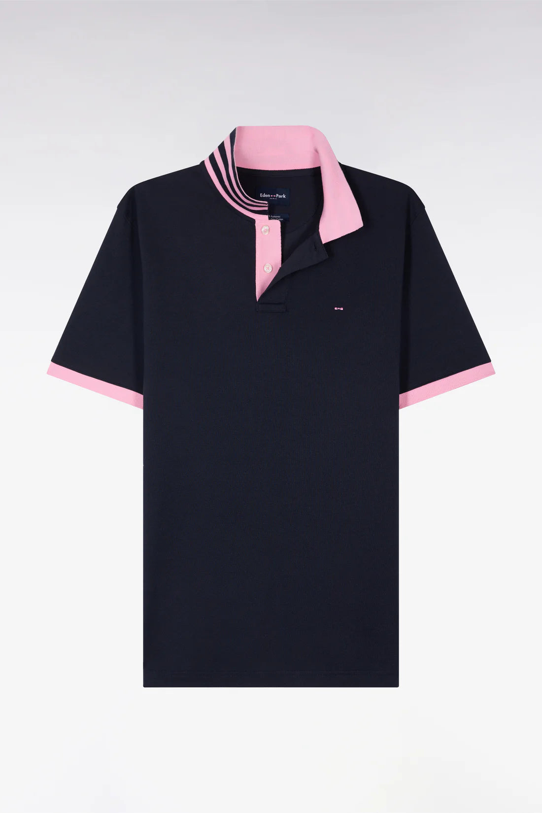 Eden Park Polo Shirts - Navy pima cotton polo with contrasting accents
