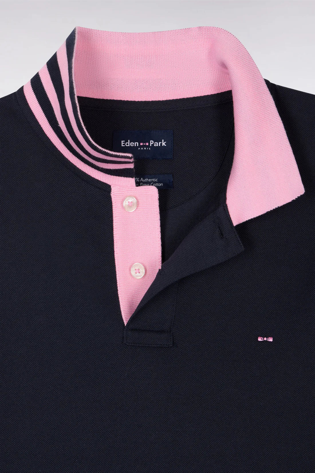 Eden Park Polo Shirts - Navy pima cotton polo with contrasting accents