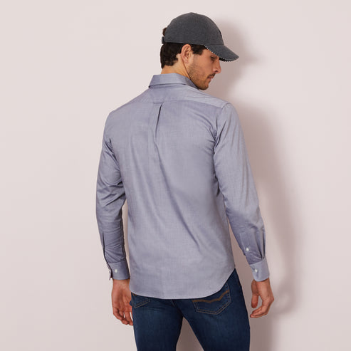 Eden Park Shirts - Light grey cotton shirt - classic Oxford Shirt