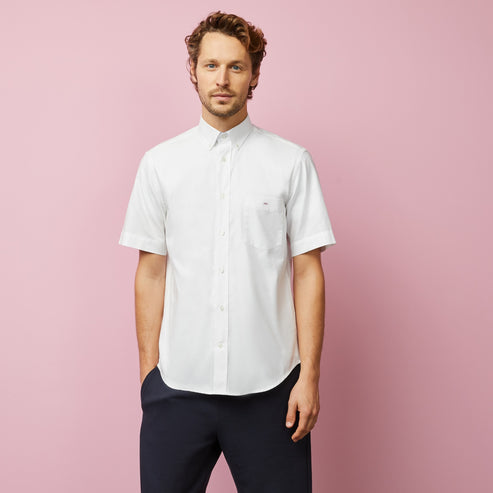 Eden Park Shirts - Short sleeved white cotton shirt - Short Sleeve Classic Oxford
