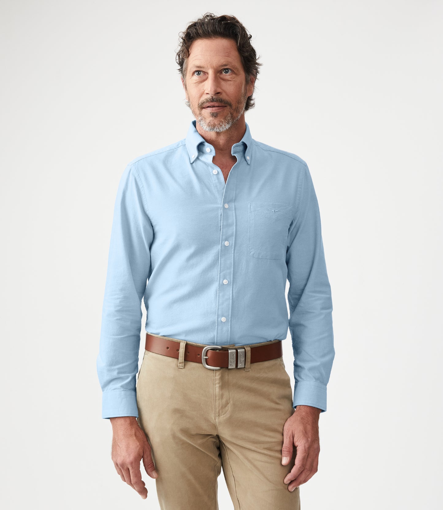 R.M Williams Shirts, The Collins Button Down Shirt in Light Blue