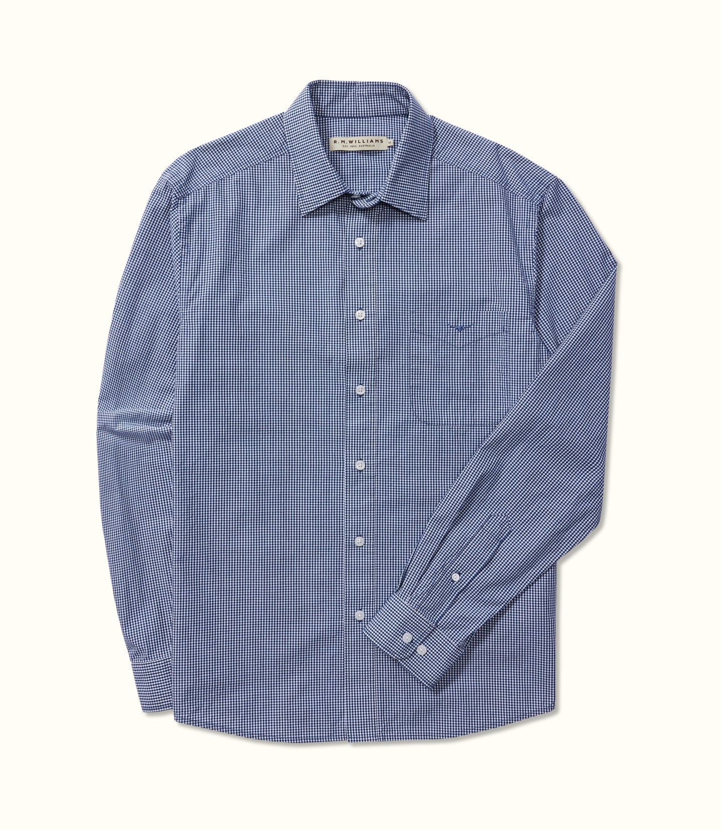 R.M. Williams Classic shirt in Navy/White