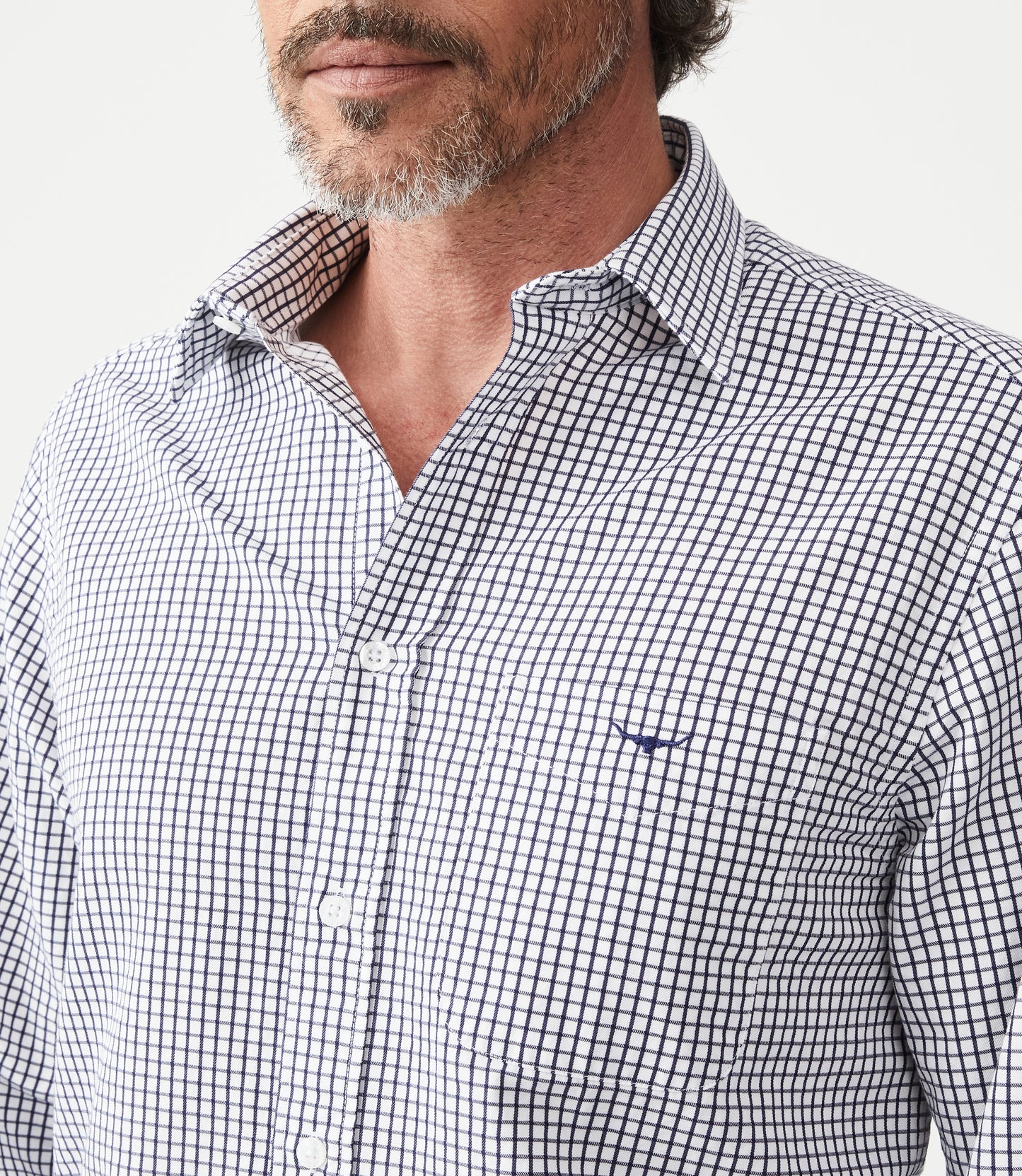R.M Williams Shirts, The Collins Shirt in Navy/White