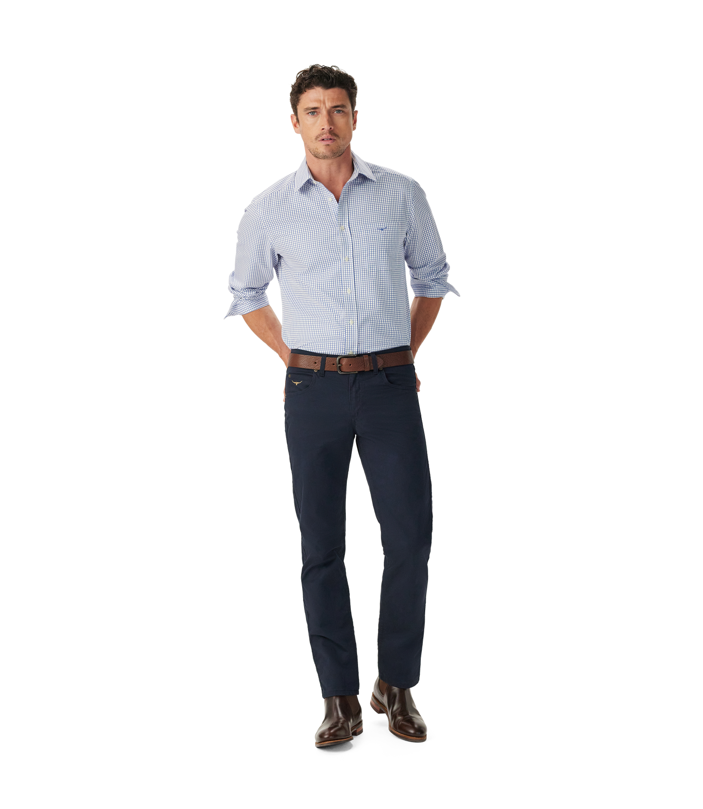 R.M. Williams, the Brunswick Twill Check Shirt