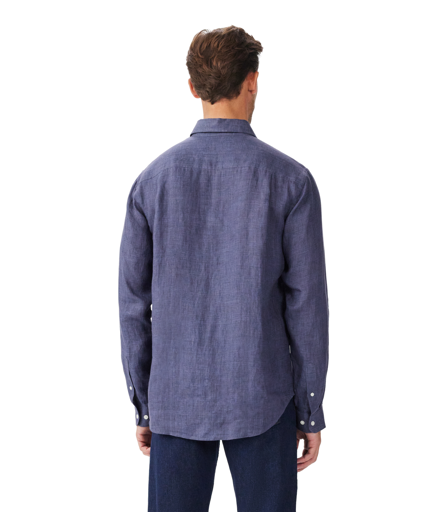 R.M. Williams, the Newman Classic Linen Shirt in Navy