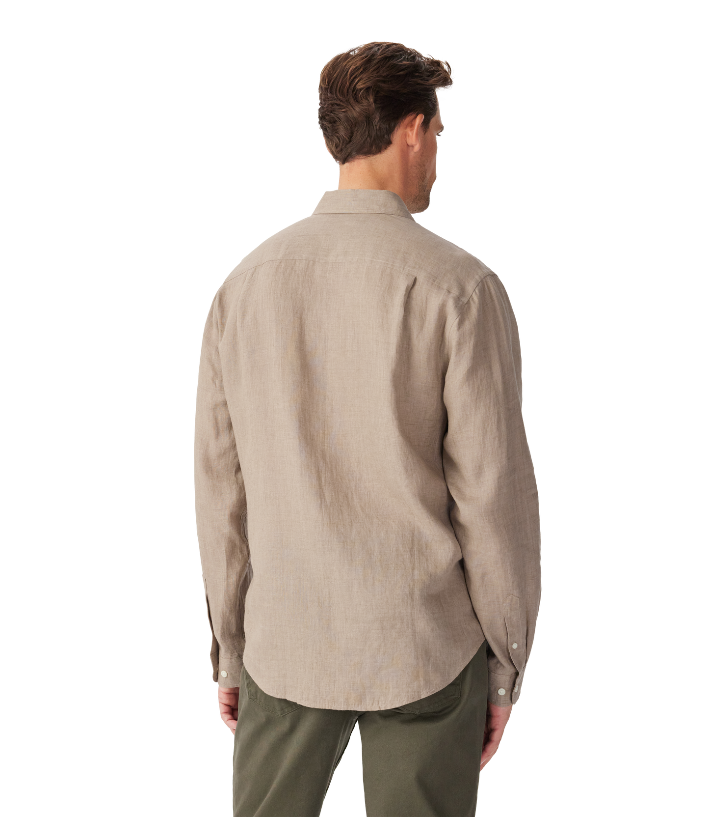 R.M. Williams, the Newman Classic Linen Shirt in Taupe