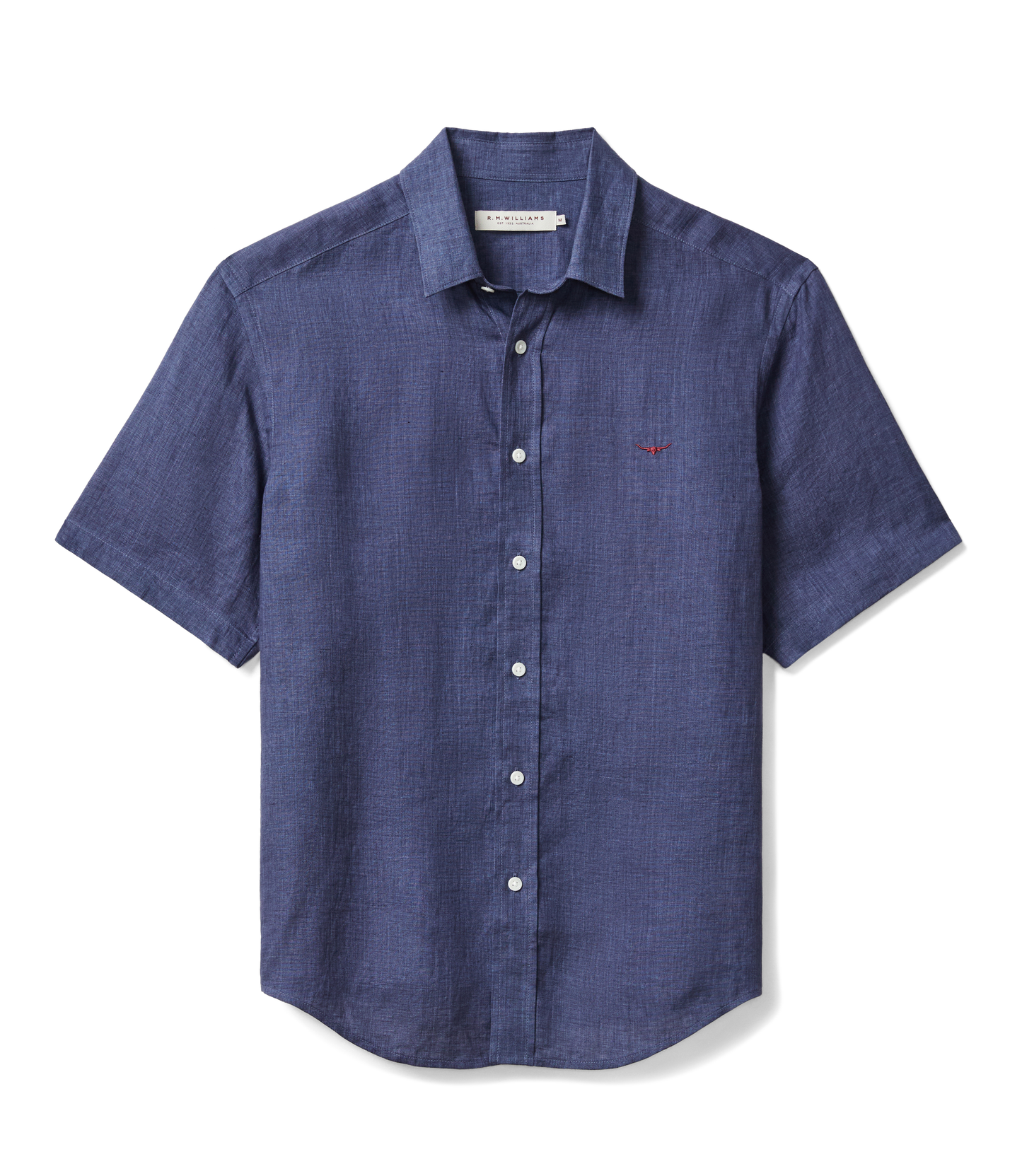 R.M. Williams, the Newman Linen SS Shirt in Navy