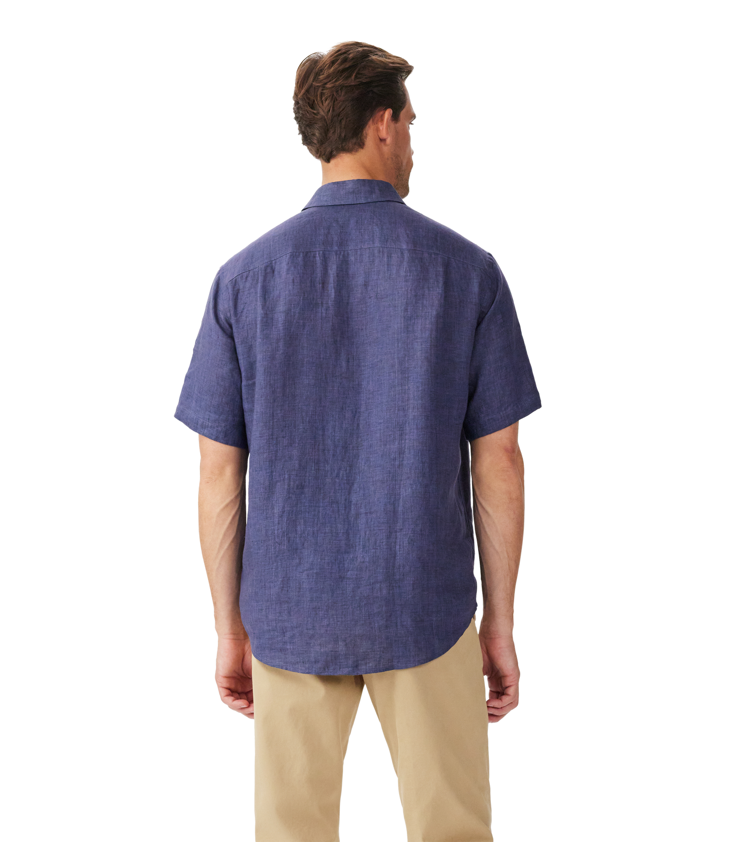 R.M. Williams, the Newman Linen SS Shirt in Navy