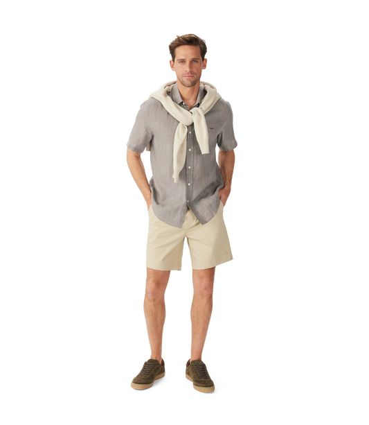 R.M. Williams, the Newman Linen SS Shirt in Fatigue