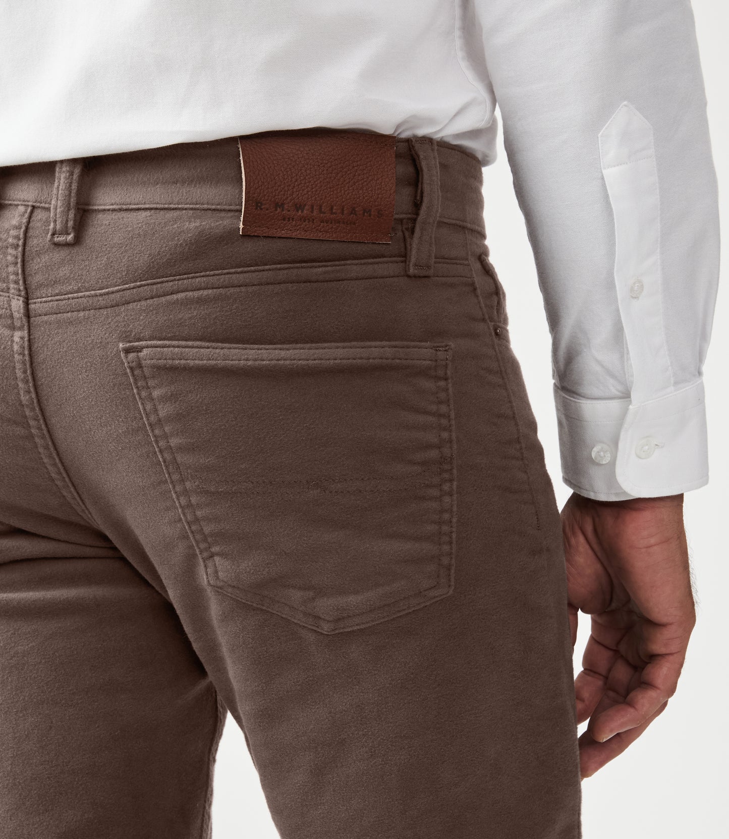 R.M Williams Jeans, The Ramco Jean - Moleskin in Taupe