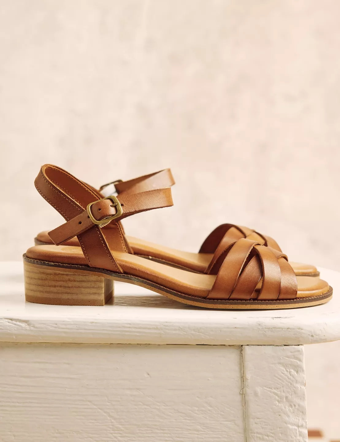 Penelope Chilvers Footwear , the Heeled Shepherdess Leather Sandal 