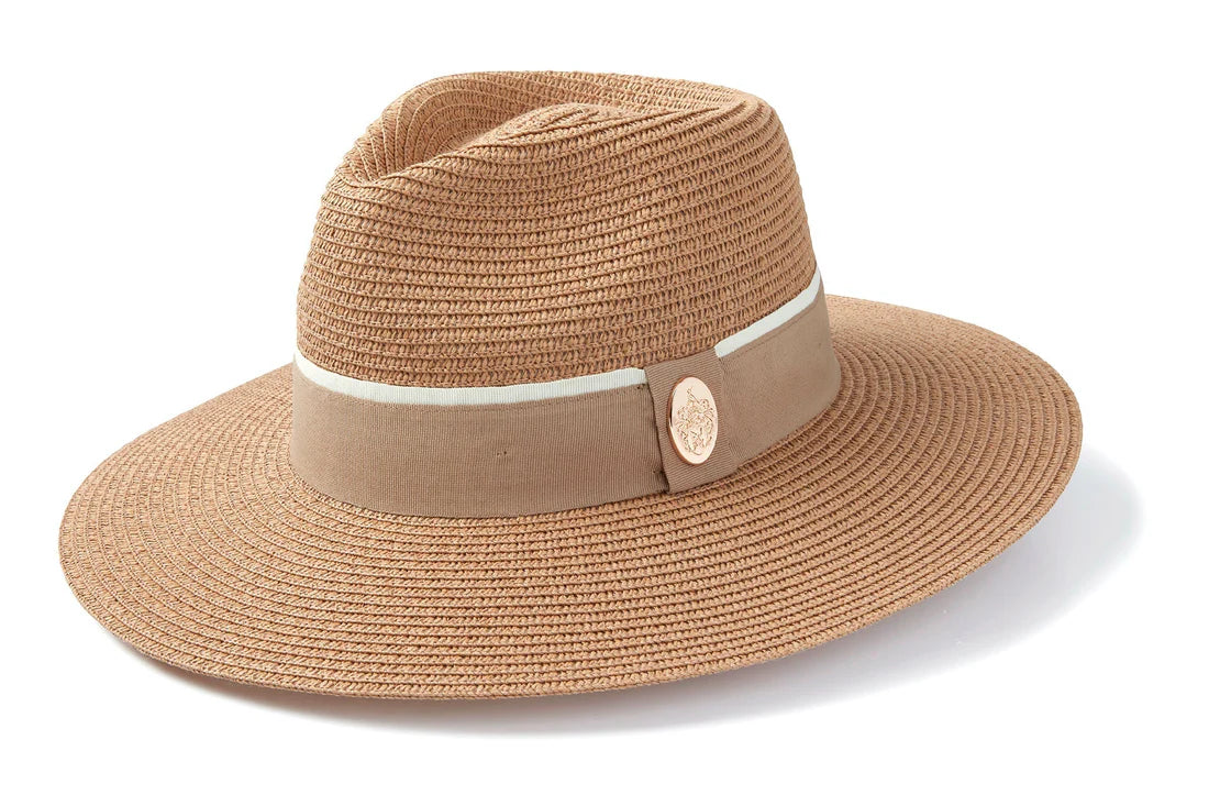 Hicks & Brown Accessories , The Hemley Fedora Natural with Fawn Ribbon