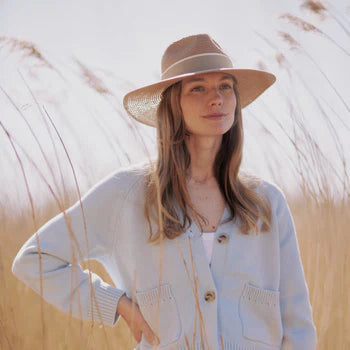 Hicks & Brown Accessories , The Hemley Fedora Natural with Fawn Ribbon
