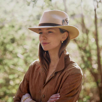 Hicks & Brown Accessories , the Suffolk Fedora Fawn Side Feather (New 2025)