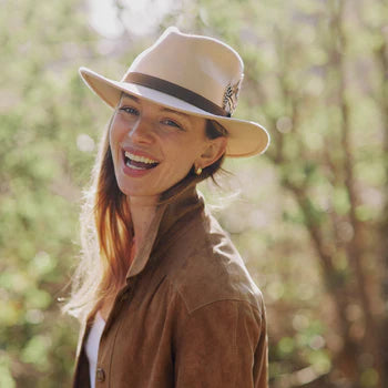 Hicks & Brown Accessories , the Suffolk Fedora Fawn Side Feather (New 2025)