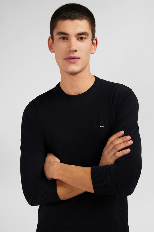 Eden Park Knitwear - Crew Black cotton jumper